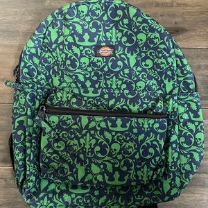 Dickies Green & Blue Floral Skull Student Backpack